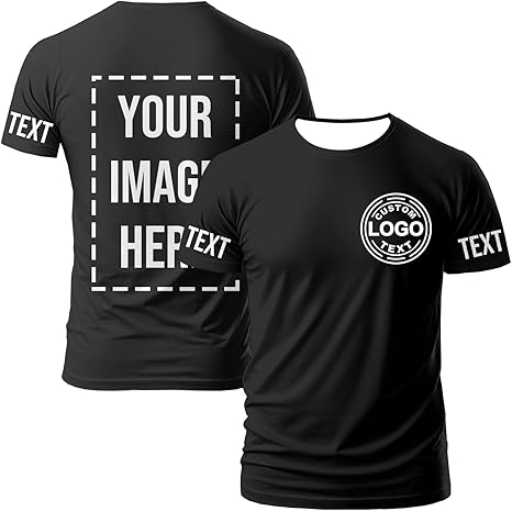 Custom T Shirts for Men Women Personalized  Add Text Image Logo
