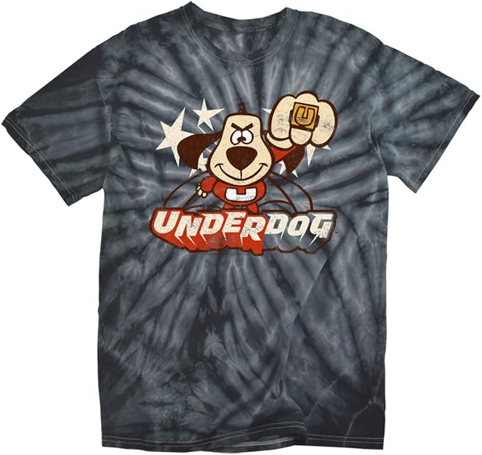 Underdog Flying Logo Tie Dye Black Monochrome