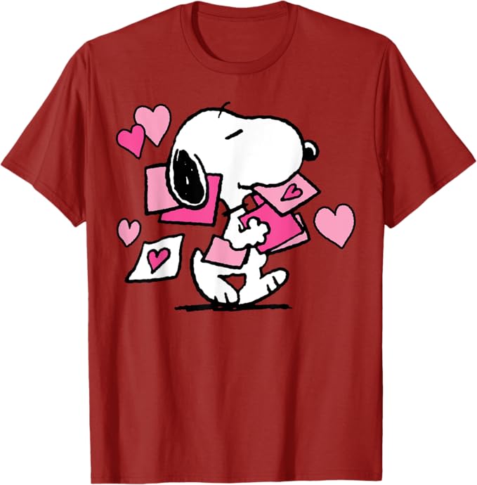 Peanuts Snoopy Valentine's Day Letters T-Shirt